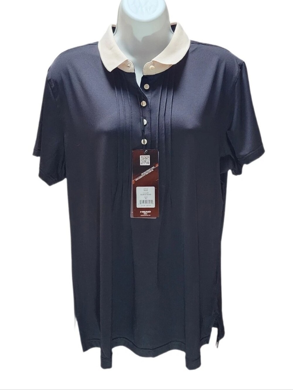 HEAD Golf Women's Irise Short Sleeve Pleated Polo Shirt UV Protection Size XL